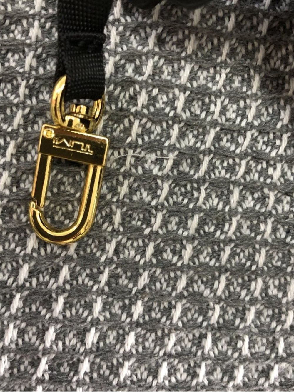 Tumi Black Nylon Crossbody Bag with Gold Hardware - Picture 9 of 10